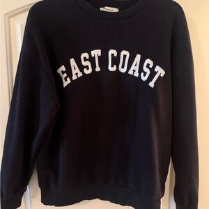 Francesca's Collections Black Sweater with White Lettering